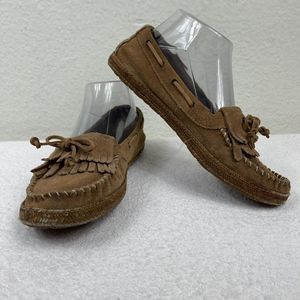 UGG Australia 1006084K GIrls Sz 5 Kids Annika Moccasins Suede Slipper Tan Brown